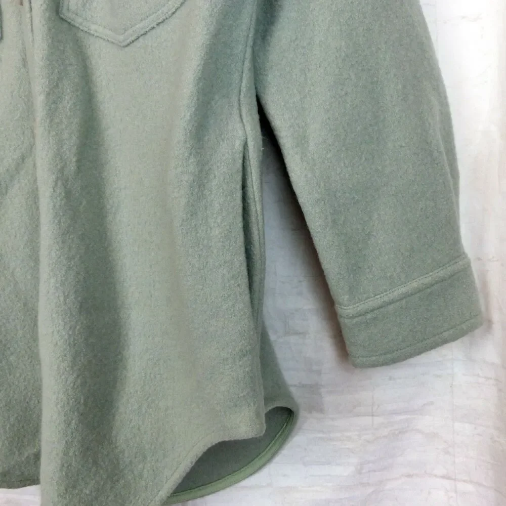Aritzia Wilfred Free Ganna Shacket Womens M Green Merino Wool Jacket Utility NWT